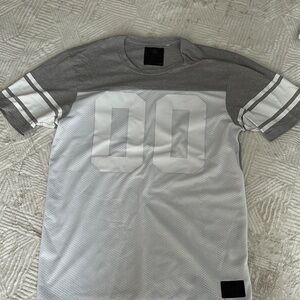 On the Byas Gray and White Color-Blocked Jersey Shirt